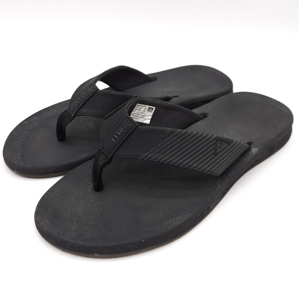 Reef Men's 13 Black Phantom II Thong Flip Flop Sandals Beach Summer Surf Comfort
